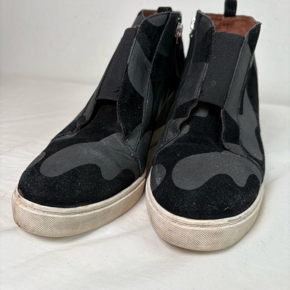 LINEA PAOLO Felicia Leather Platform Wedge Sneaker Bootie camo ankle boot 8 - Picture 5 of 12